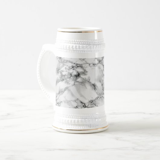 White Marble Beer Stein Bierglas (Vorderseite Links)