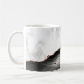White Marble Black Agate Rose Gold Glitter  Kaffeetasse (Links)