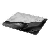 White Marble Black Agate Silver Glitter Schneidebrett (Ecke)