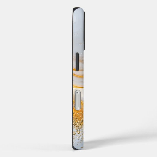 White marble chic gold glitter monogram Case-Mate iPhone hülle (Rückseite / Rechts)