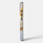 White marble chic gold glitter monogram Case-Mate iPhone hülle (Rückseite / Links)