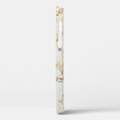 White marble chic gold glitter monogram Case-Mate iPhone hülle (Rückseite / Links)