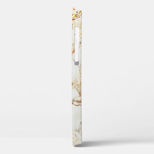 White marble chic gold glitter monogram Case-Mate iPhone hülle (Rückseite / Links)