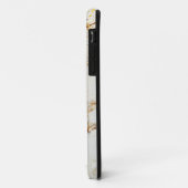 White marble chic gold glitter monogram Case-Mate iPhone hülle (Hinten/Links)