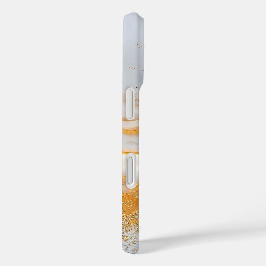 White marble chic gold glitter monogram Case-Mate iPhone hülle (Rückseite / Rechts)