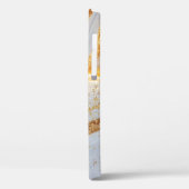 White marble chic gold glitter monogram Case-Mate iPhone hülle (Rückseite / Links)