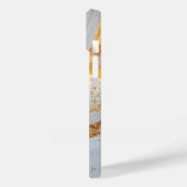 White marble chic gold glitter monogram Case-Mate iPhone hülle (Rückseite / Links)