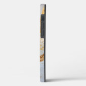 White marble chic gold glitter monogram Case-Mate iPhone hülle (Rückseite / Links)