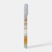 White marble chic gold glitter monogram iPhone 15 hülle (Rechte Seite)