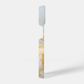 White marble chic gold glitter monogram iPhone hülle (Rechte Seite)