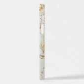 White marble chic gold glitter monogram iPhone hülle (Linke Seite)