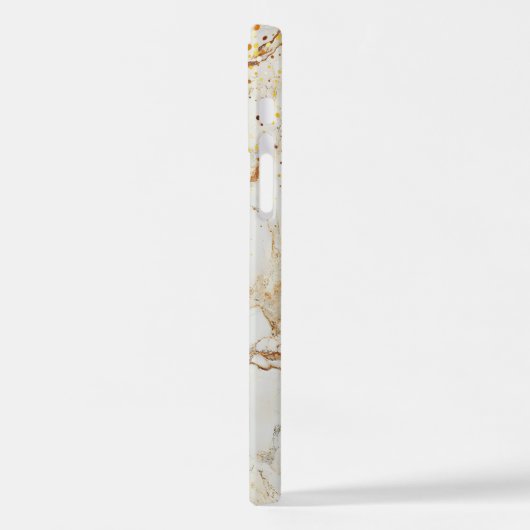 White marble chic gold glitter monogram iPhone hülle (Linke Seite)