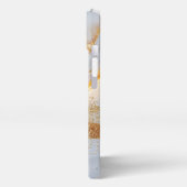 White marble chic gold glitter monogram iPhone hülle (Linke Seite)