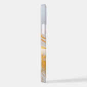 White marble chic gold glitter monogram iPhone hülle (Rechte Seite)