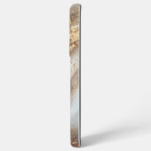 white marble chic gold glitter monogram samsung galaxy hülle (Rückseite (Horizontal))