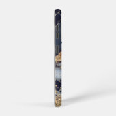 white marble chic gold glitter monogram samsung galaxy hülle (Rechte Seite)