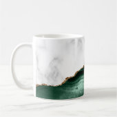 White Marble Emerald Green Agate Gold Glitzer Kaffeetasse (Links)