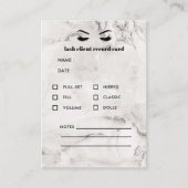 White Marble Eyelash Extension Client Consulting Visitenkarte (Vorderseite)