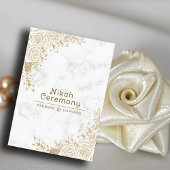 White Marble Floral Lace Islamische Nikah Wedd Einladung