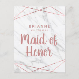 White Marble Geo wird meine Trauzeugin sein Einladung