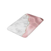 White Marble Gilded Blush Pink Agate Badematte (Schrägansicht)