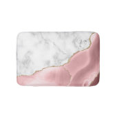 White Marble Gilded Blush Pink Agate Badematte (Vorderseite)