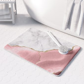 White Marble Gilded Blush Pink Agate Badematte