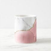 White Marble Gilded Blush Pink Agate Kaffeetasse (Mittel)