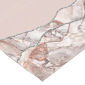 White Marble Gilded Blush Pink Agate Kurzer Tischläufer (Ecke)
