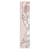 White Marble Gilded Blush Pink Agate Kurzer Tischläufer (Vorderseite)