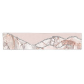 White Marble Gilded Blush Pink Agate Kurzer Tischläufer (Horizontal)