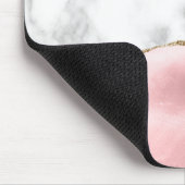 White Marble Gilded Blush Pink Agate Mousepad (Ecke)