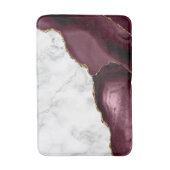 White Marble Gilded Burgundy Agate Medium Badematte (Vorderseite Vertikal)