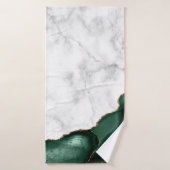 White Marble Gilded Emerald Green Agate Badehandtuch (Badehandtuch)