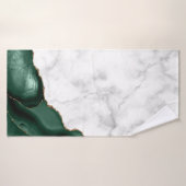 White Marble Gilded Emerald Green Agate Badehandtuch (Badehandtuch)