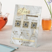 White Marble Gold Agate 3 Qr Code Scan To Pay Sockelschild (In Situ)