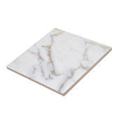 White Marble Gold Glitzer Moderne Elegant Premium Fliese (Seite)