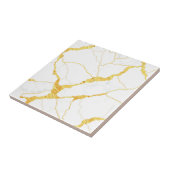 White Marble Gold Veins Pattern Fliese (Seite)