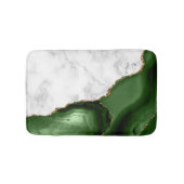 White Marble Hunter Green Agate Gold Glitzer Badematte (Vorderseite)