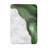 White Marble Hunter Green Agate Gold Glitzer Badematte (Vorderseite Vertikal)