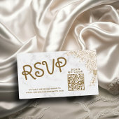 White Marble Lace QR UAWG Muslim Wedding Website Begleitkarte