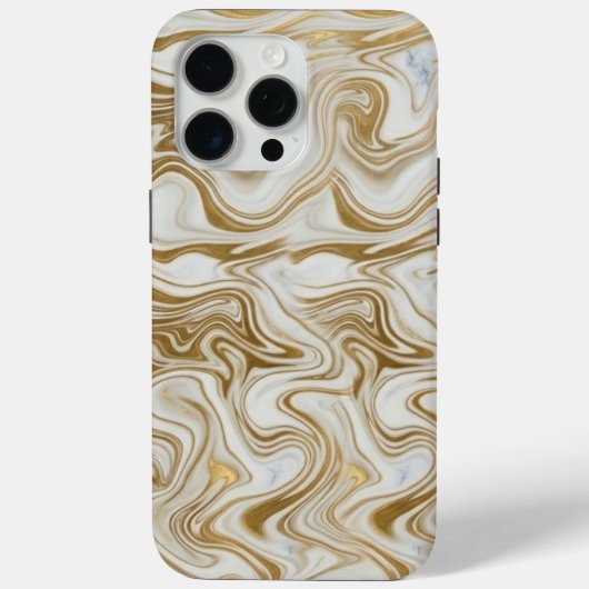 White Marble & Liquid Gold Luxury Phone Case (Rückseite)