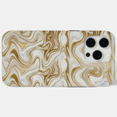 White Marble & Liquid Gold Luxury Phone Case (Rückseite (Horizontal))