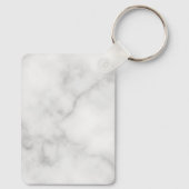 White Marble Moderne Script Personalisiert Name Ke Schlüsselanhänger (Rückseite)