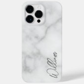 White Marble Modernes Script Personalisiert Name Case-Mate iPhone Hülle (Rückseite)