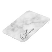 White Marble Modernes Script Personalisiert Name Magnet (Linke Seite)