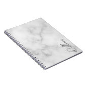 White Marble Modernes Script Personalisiert Name Notizblock (Rechte Seite)