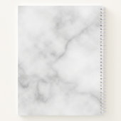 White Marble Modernes Script Personalisiert Name Notizblock (Rückseite)