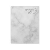 White Marble Modernes Script Personalisiert Name Notizblock (Rotiert)