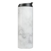 White Marble Modernes Script Personalisiert Name Thermosbecher (Nach links gedreht)